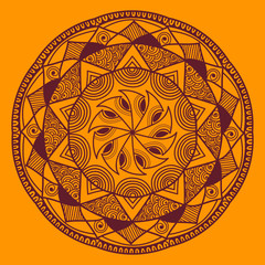 Mandala, Flower mehendi design.Ethnic ornament, Vintage decorative elements. Folk traditional spiritual design. Islam, Arabic, Indian, moroccan, Spain, floral ornament design vector.