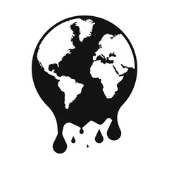 Melting globe planet earth warming environment concept icon isolated on white background. Vector illustration.