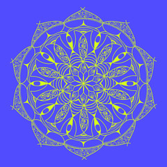 Mandala, Flower mehendi design.Ethnic ornament, Vintage decorative elements. Folk traditional spiritual design. Islam, Arabic, Indian, moroccan, Spain, floral ornament design vector.