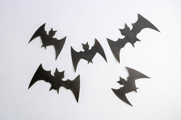 Bats on a white background.The Concept Of Halloween