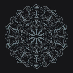 Mandala, Flower mehendi design.Ethnic ornament, Vintage decorative elements. Folk traditional spiritual design. Islam, Arabic, Indian, moroccan, Spain, floral ornament design vector.