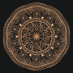 Mandala, Flower mehendi design.Ethnic ornament, Vintage decorative elements. Folk traditional spiritual design. Islam, Arabic, Indian, moroccan, Spain, floral ornament design vector.