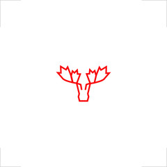 abstract animal caribou head logo mapple design