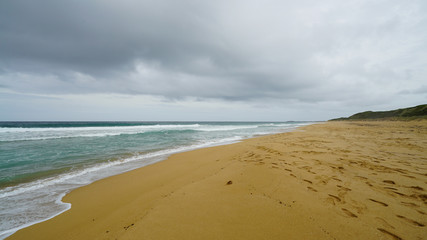 Fototapeta na wymiar Beach and sea on Great Ocean Road in Victoria, Australia