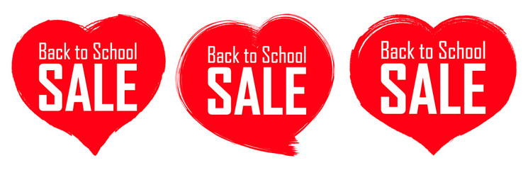 Back to School, Set Sale banners design template, discount tags, grunge brush, vector illustration