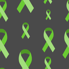 Hand drawn seamless pattern on the theme of World Lymphoma Awareness Day on September 15. Decorated with a Ribbon, Lymphoma Awareness symbol.