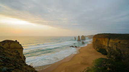 Twelve Apostles during sunset on the Great Ocean Road in Victoria, Australia