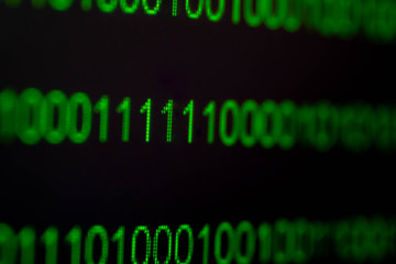 black binary numbers on dark background concept: binary code 0101 concept: binary code number,closeup binary code.