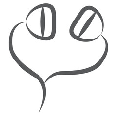 
Wired earphones to listen audio, hands free line icon

