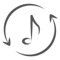 Obraz premium Line icon depicting refresh music with brush stroke design 