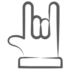 
A common hand gesture known as rock hand or rock symbol, trendy icon in line stroke
