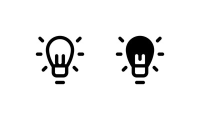 Light bulb icon. Outline and glyph style