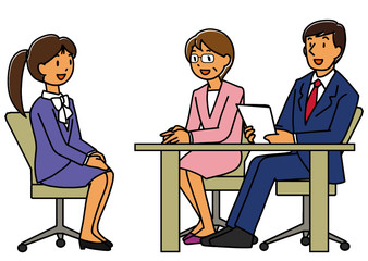 女性応募者の採用面接