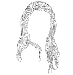 Elegant, Hollywood waves, vector illustration. Hairstyle icon in black and white