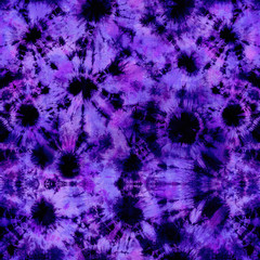 Quality genuine tie dye repeat pattern in black and purple. Seamless repeating pattern. 