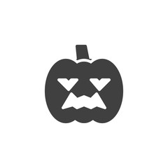 Pumpkin face vector icon. filled flat sign for mobile concept and web design. Halloween pumpkin glyph icon. Symbol, logo illustration. Vector graphics