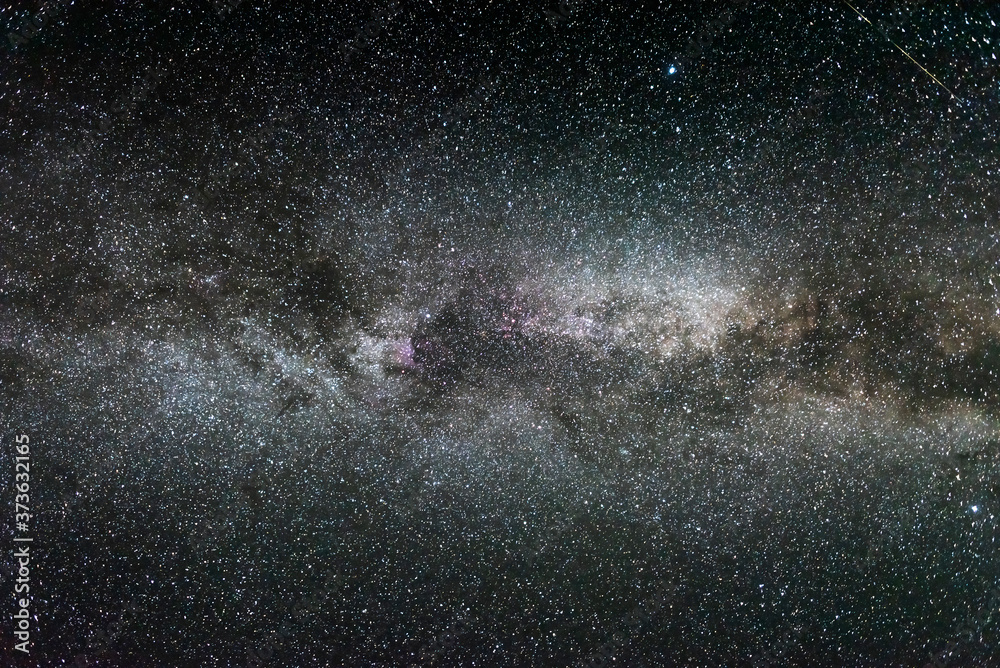 Wall mural milky way galaxy. this long exposure astronomical photograph taken in the middle of the night.