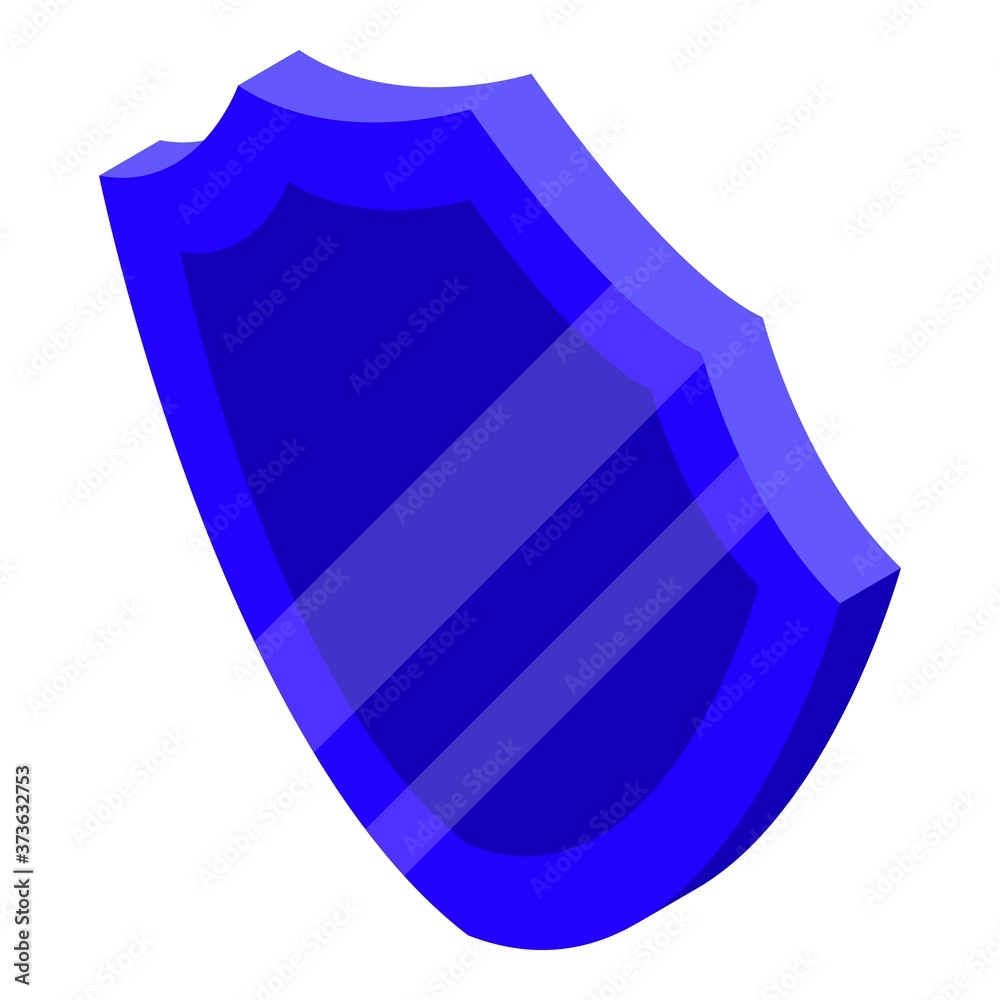Poster security service shield icon. isometric of security service shield vector icon for web design isolat