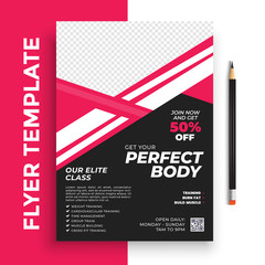 Fitness/Gym Flyer Template vector design. Layout template in A4 size.