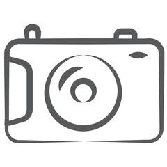 
Camera, photography equipment icon in line design 
