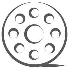 
Trendy line style of film reel icon
