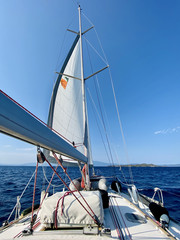 Sailing boat in the sea in Greece