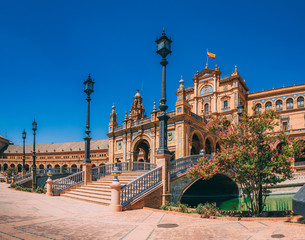 Fototapeta premium Beautiful shot of Seville Plaza de Espana in Andalusia Spain square