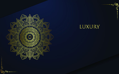 Luxury gold mandala ornate background for wedding invitation, book cover with mandala element style premium vector