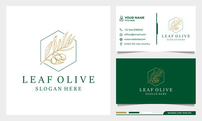 Hand drawn label of extra virgin olive oil logo design with business card template