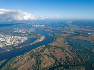 High view of the Dnieper river in Kiev.