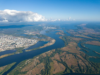High view of the Dnieper river in Kiev.