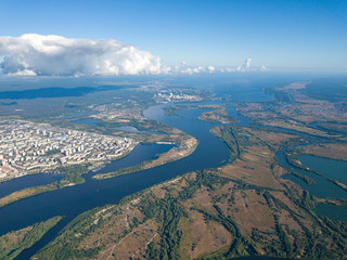 High view of the Dnieper river in Kiev.