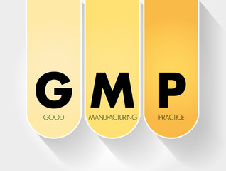 GMP - Good Manufacturing Practice acronym, business concept background