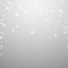 White dots Christmas background. Subtle flying sno