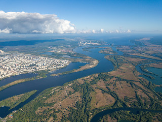 High view of the Dnieper river in Kiev.