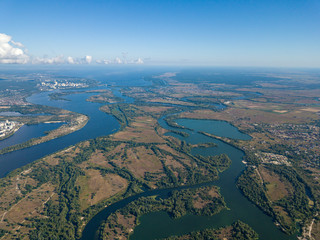 High view of the Dnieper river in Kiev.