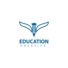 Education logo template design vector illustration