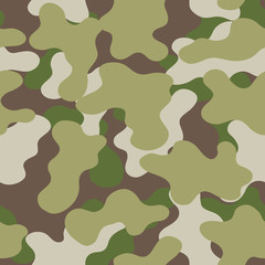 Fashionable camouflage pattern, military green print, seamless illustration