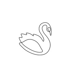 Swan line art isolated vector illustration, tattoo, print and logo design, continuous line drawing. beautiful swan bird silhouette single line on a white background. 