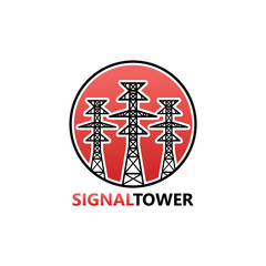Signal Tower Logo Template Design Vector