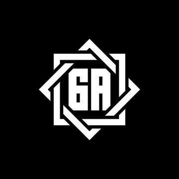 GA monogram logo with abstract square around