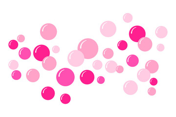 Pink bubble gum bubbles. Foam party background. 