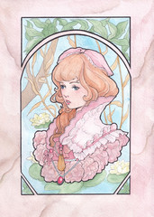 portrait art-deco woman