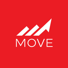 simple and clean logo design with initial M forming moving or arrow. vector icon illustration inspiration