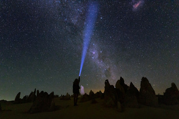 milky way at pinnacles near Cervantes, western australia