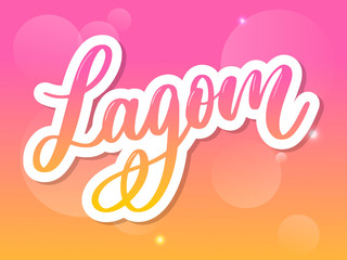 Lagom meaning inspirational handwritten text. Simple scandinavian lifestyle.