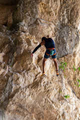 rock climbers  town with hermitages and caves of frasassi