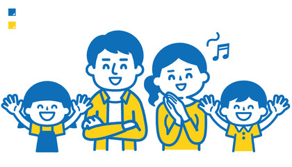 Smiling family illustration