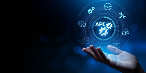 API application programming interface function and procedure development technology concept on...