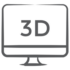 
Line vector icon of 3d computer graphics
